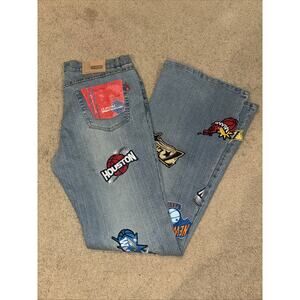 Le More Jeans NBA Embroidered NWT Bell Bottom Vintage Size 15